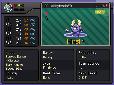 Pinsir, Route Shiny