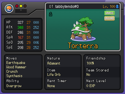Torterra: Synthesis + Life Orb